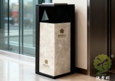 西藏仿大理石紋方形不鏽鋼垃圾桶（tǒng）定製聖潔與堅韌（rèn）的融合