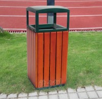 單桶鋼木垃圾桶