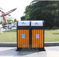 推（tuī）蓋鋼木垃圾桶