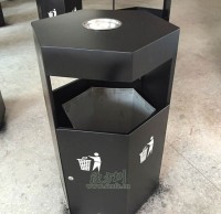 六（liù）邊形（xíng）鋼製垃圾桶