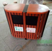 戶外精品鋼木分（fèn）類垃圾桶