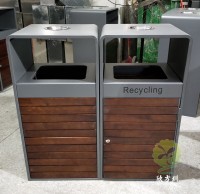 戶外組合式分（fèn）類鋼木垃圾箱