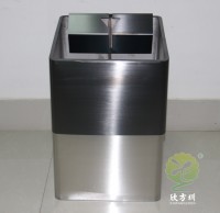 室內（nèi）直投口方形不鏽鋼垃圾桶