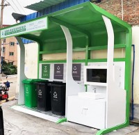 城中（zhōng）村戶外鋼製烤漆垃圾亭（tíng）