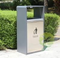 出口戶外單筒方形不鏽鋼垃圾（jī）箱