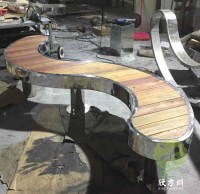 戶外大型S形不鏽鋼休閑椅