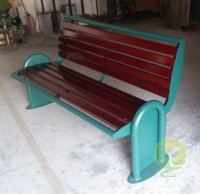 室外鑄鐵噴塑鋼（gāng）木園林椅