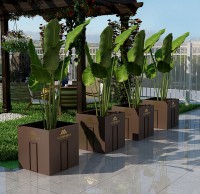 戶外方形噴塑不鏽鋼花箱樹池（chí）