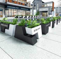 酒店商場咖啡店隔斷不鏽鋼花箱