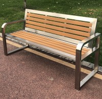 戶外帶靠背扶手不鏽鋼休閑（xián）椅