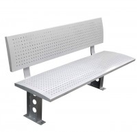 戶外帶靠背鈑金衝孔不鏽鋼（gāng）休閑椅（yǐ）