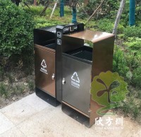 戶外小區電鍍不鏽鋼（gāng）連體垃圾（jī）桶
