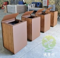 戶外貿易方形不（bú）鏽鋼果皮箱單筒