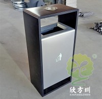 戶外小區簡易方形噴塑不鏽鋼垃圾桶