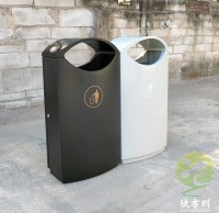 出口中東戶外噴粉不鏽鋼垃圾桶單筒案例