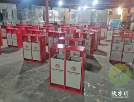 紅色中河頭景區金屬垃圾桶（tǒng）定製案例