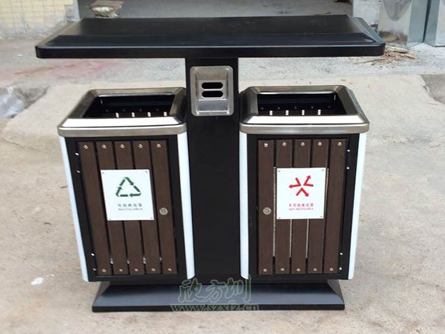 環衛鋼木(mù)垃(lā)圾桶 環衛鋼木垃圾(jī)桶