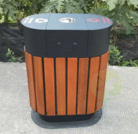 戶外定製鋼木垃（lā）圾桶果皮箱